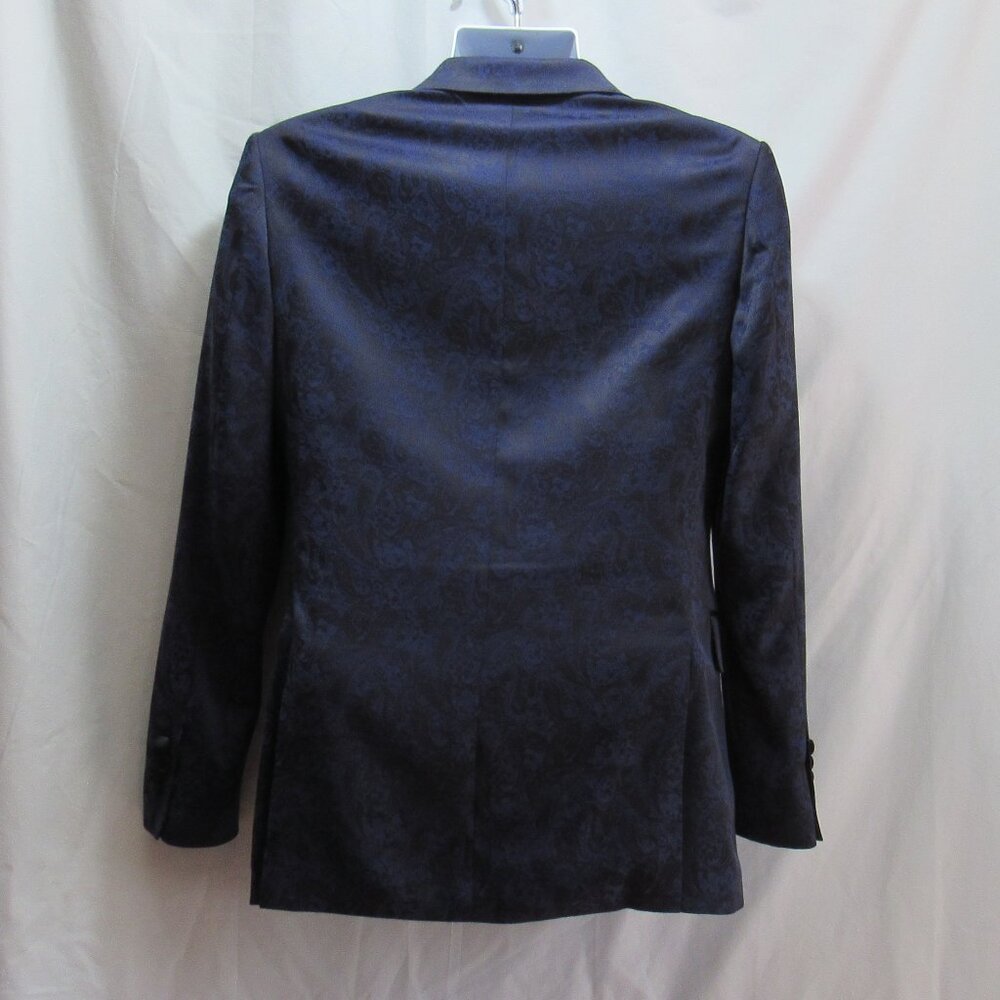 Egara Men's Navy Blue Jacquard Dinner Paisley Blazer Tuxedo Jackets Size 36 Reg. - Picture 2 of 11